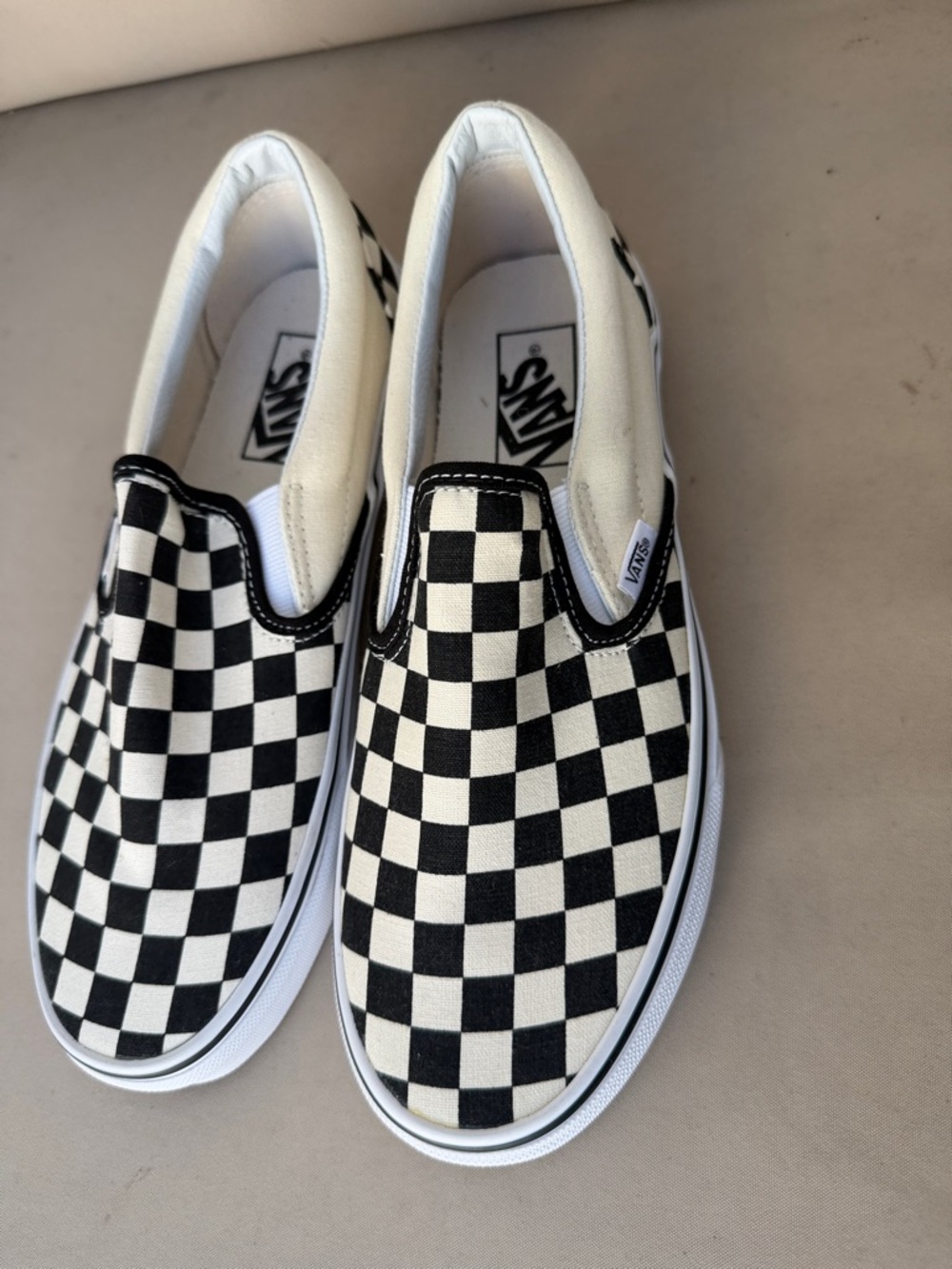 Vans Checkerboard Slip-On Sneakers - Black & White - Picture 5 of 7